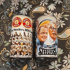 Vintage 1970s Pittsburg Steelers Cans Collectible Used Nfl Football